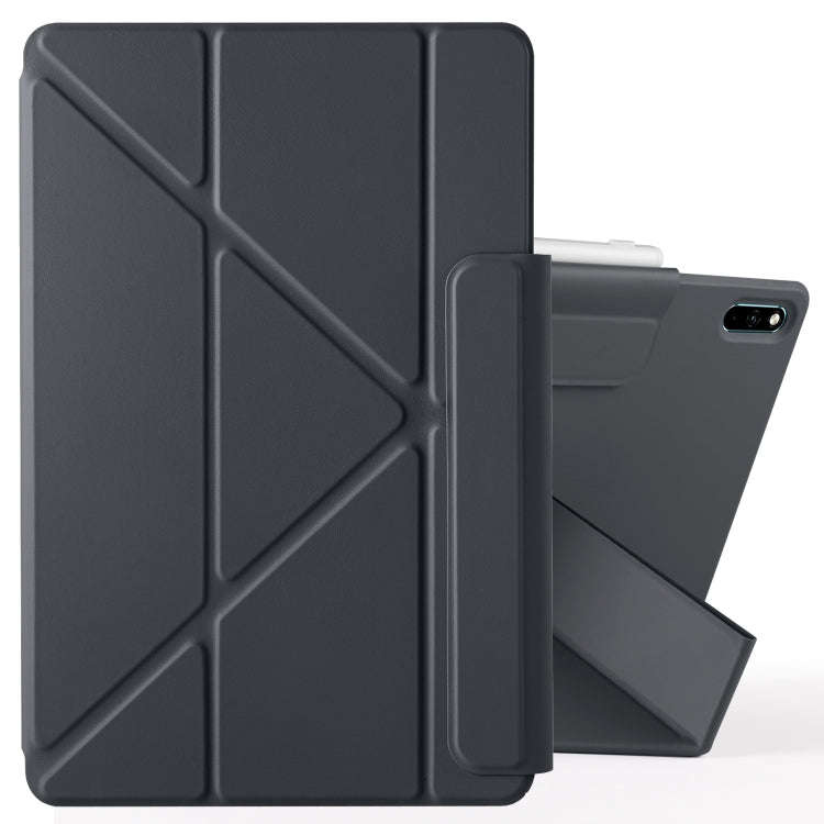 For Huawei MatePad 11 2021 Fixed Buckle Magnetic Deformation Leather Tablet Case(Black)