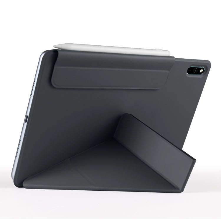For Huawei MatePad 11 2021 Fixed Buckle Magnetic Deformation Leather Tablet Case(Black)