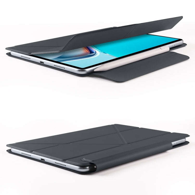 For Huawei MatePad 11 2021 Fixed Buckle Magnetic Deformation Leather Tablet Case(Black)