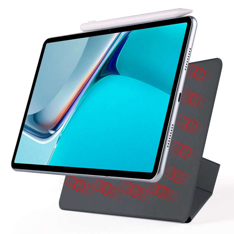 For Huawei MatePad 11 2021 Fixed Buckle Magnetic Deformation Leather Tablet Case(Black)
