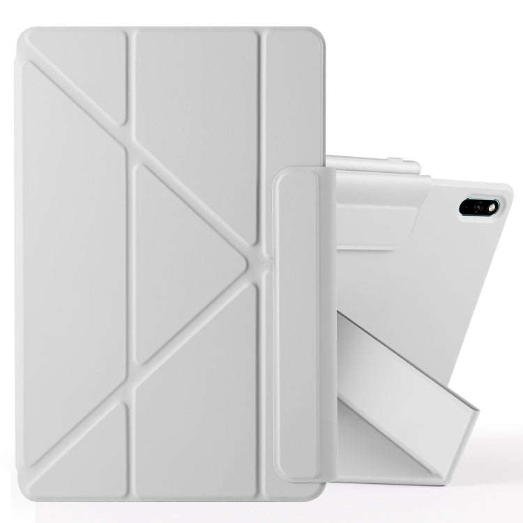 For Huawei MatePad 11 2021 Fixed Buckle Magnetic Deformation Leather Tablet Case(Grey)