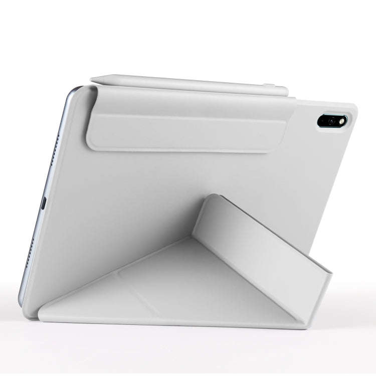 For Huawei MatePad 11 2021 Fixed Buckle Magnetic Deformation Leather Tablet Case(Grey)