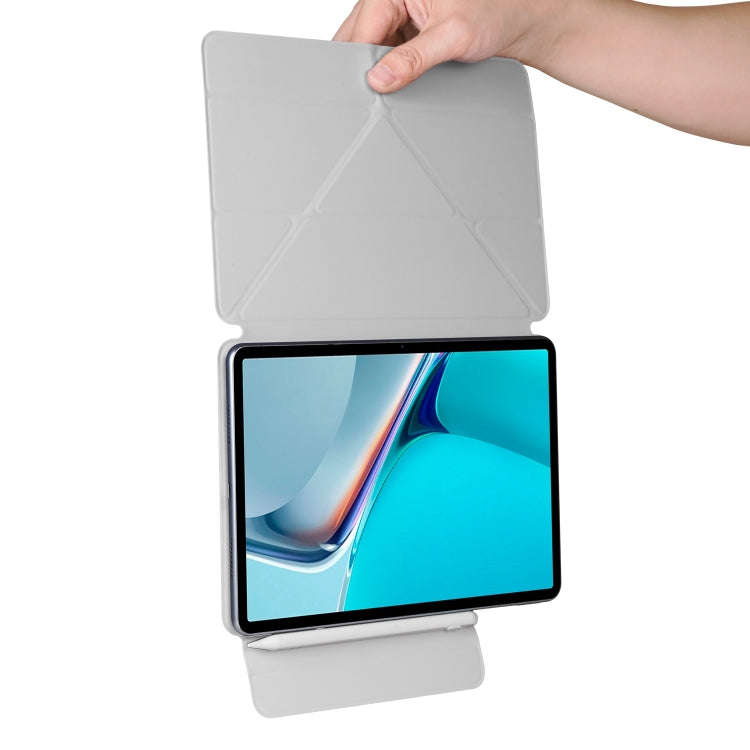 For Huawei MatePad 11 2021 Fixed Buckle Magnetic Deformation Leather Tablet Case(Grey)
