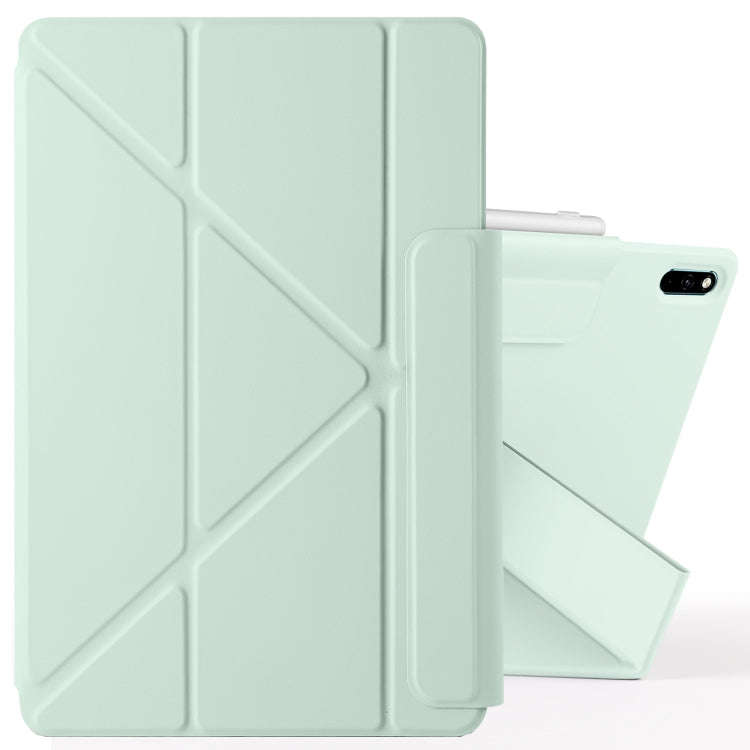 For Huawei MatePad 11 2021 Fixed Buckle Magnetic Deformation Leather Tablet Case(Baby Green)