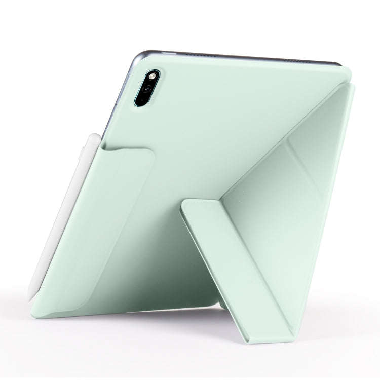 For Huawei MatePad 11 2021 Fixed Buckle Magnetic Deformation Leather Tablet Case(Baby Green)