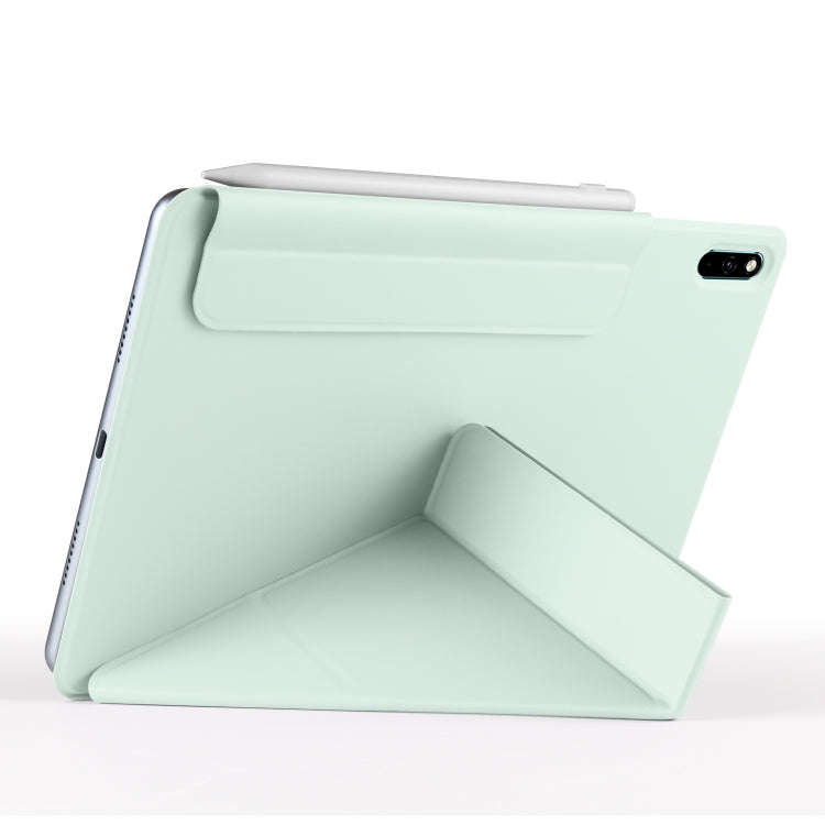 For Huawei MatePad 11 2021 Fixed Buckle Magnetic Deformation Leather Tablet Case(Baby Green)