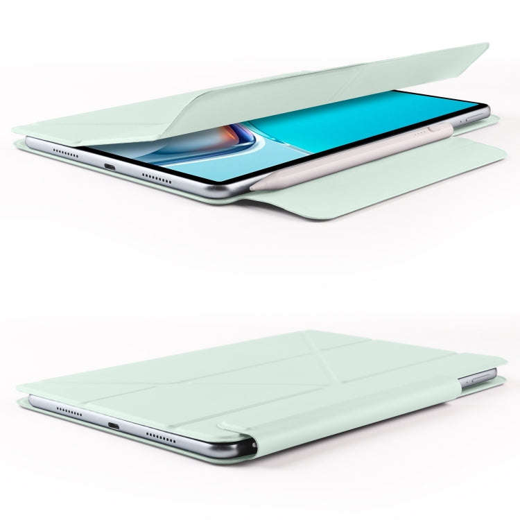 For Huawei MatePad 11 2021 Fixed Buckle Magnetic Deformation Leather Tablet Case(Baby Green)
