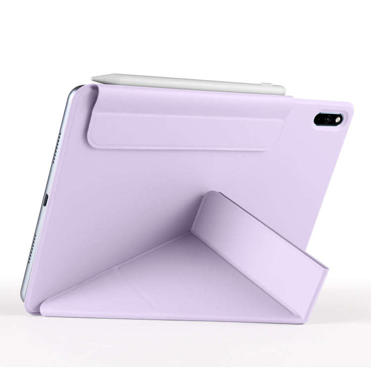 For Huawei MatePad 11 2021 Fixed Buckle Magnetic Deformation Leather Tablet Case(Purple)