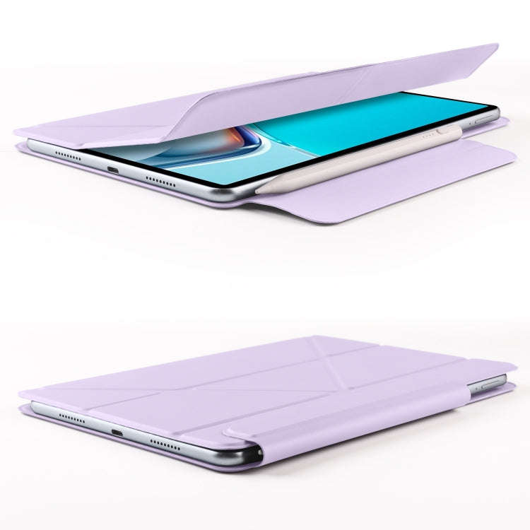 For Huawei MatePad 11 2021 Fixed Buckle Magnetic Deformation Leather Tablet Case(Purple)