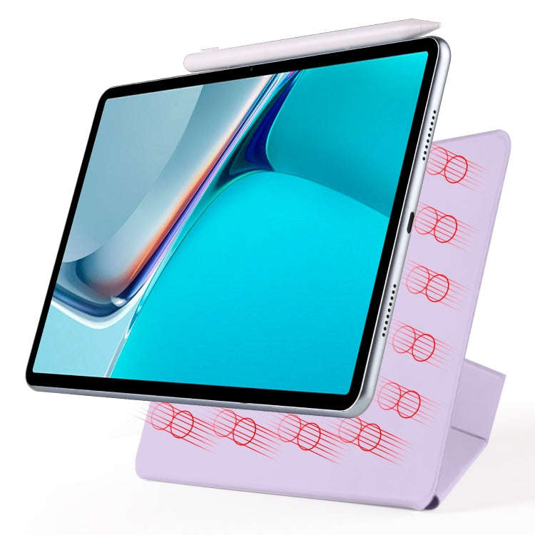For Huawei MatePad 11 2021 Fixed Buckle Magnetic Deformation Leather Tablet Case(Purple)