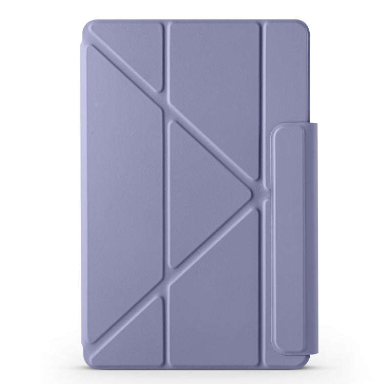 For Huawei MatePad 11 2021 Fixed Buckle Magnetic Deformation Leather Tablet Case(Lavender Purple)