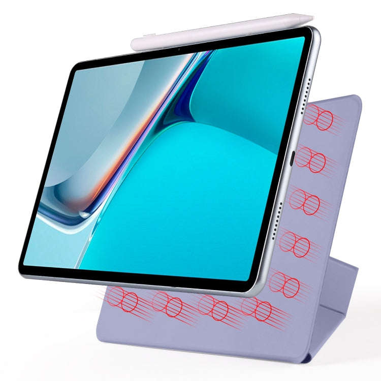 For Huawei MatePad 11 2021 Fixed Buckle Magnetic Deformation Leather Tablet Case(Lavender Purple)