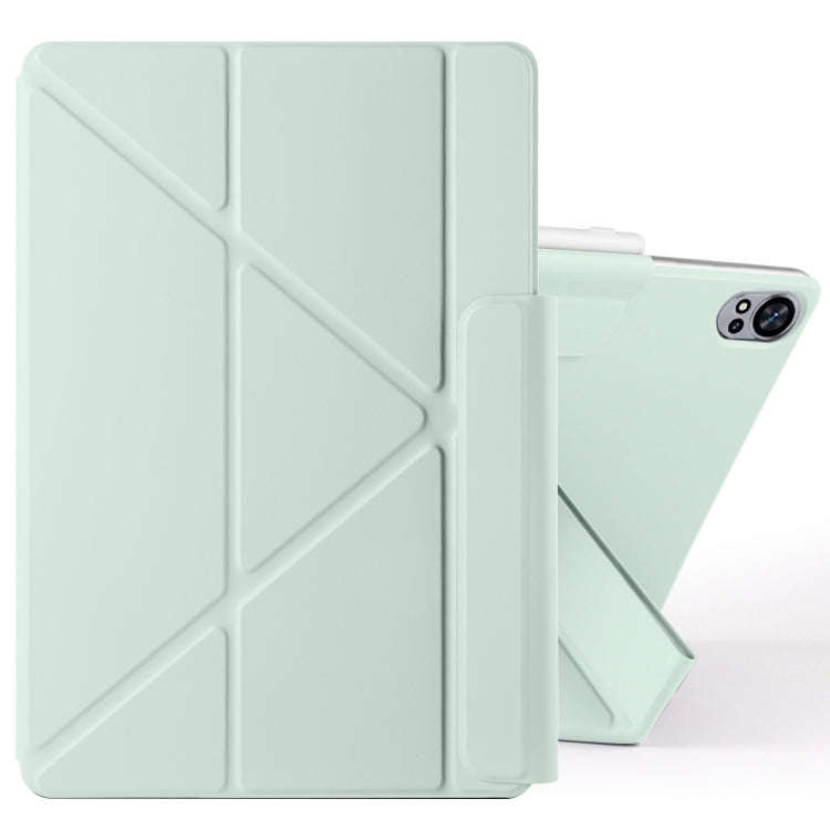 For Huawei MatePad Air 12 2024 Fixed Buckle Magnetic Deformation Leather Tablet Case(Baby Green)