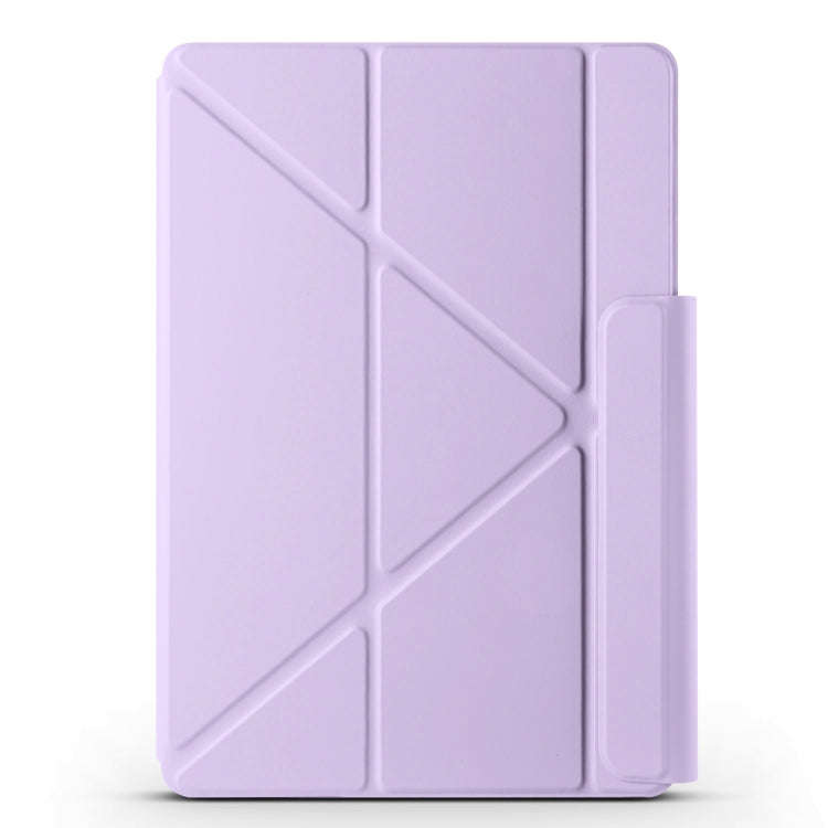 For Huawei MatePad Air 12 2024 Fixed Buckle Magnetic Deformation Leather Tablet Case(Purple)