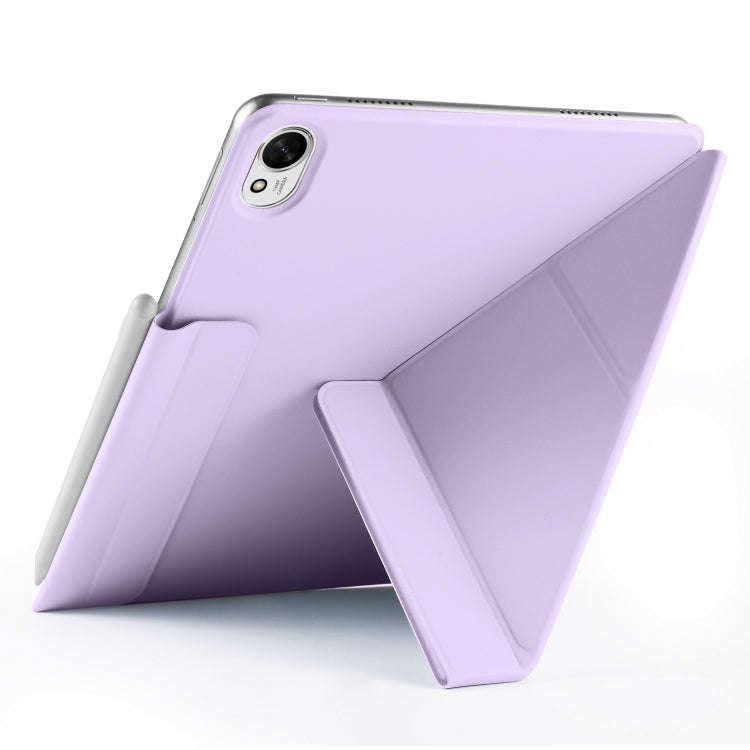 For Huawei MatePad Air 12 2024 Fixed Buckle Magnetic Deformation Leather Tablet Case(Purple)