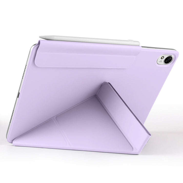 For Huawei MatePad Air 12 2024 Fixed Buckle Magnetic Deformation Leather Tablet Case(Purple)