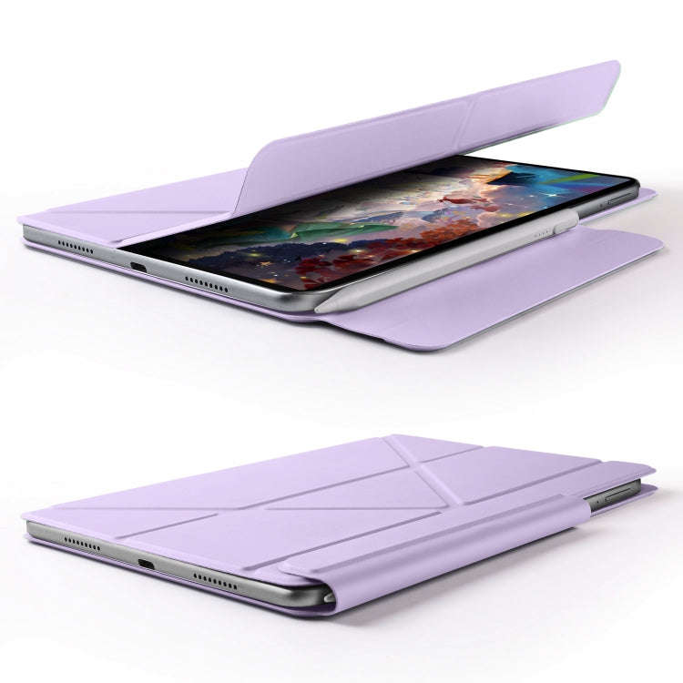 For Huawei MatePad Air 12 2024 Fixed Buckle Magnetic Deformation Leather Tablet Case(Purple)