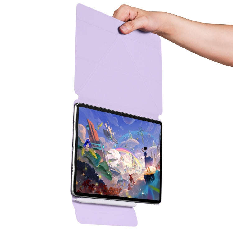For Huawei MatePad Air 12 2024 Fixed Buckle Magnetic Deformation Leather Tablet Case(Purple)