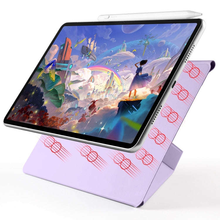 For Huawei MatePad Air 12 2024 Fixed Buckle Magnetic Deformation Leather Tablet Case(Purple)
