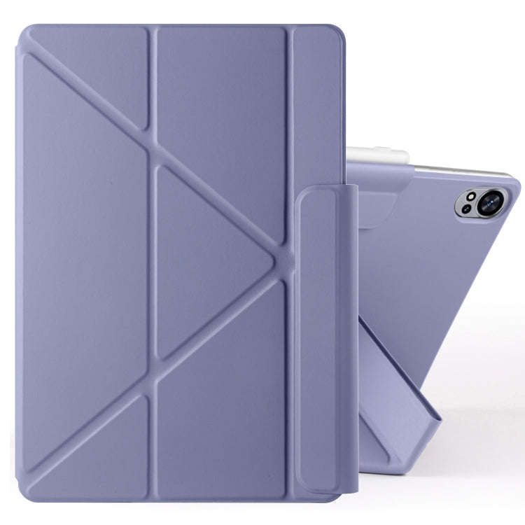 For Huawei MatePad Air 12 2024 Fixed Buckle Magnetic Deformation Leather Tablet Case(Lavender Pur...