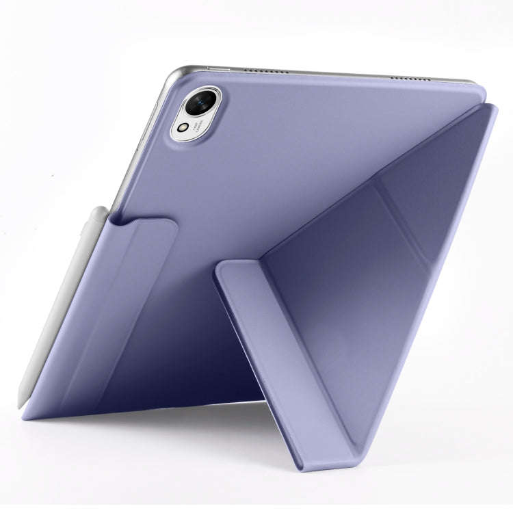 For Huawei MatePad Air 12 2024 Fixed Buckle Magnetic Deformation Leather Tablet Case(Lavender Pur...