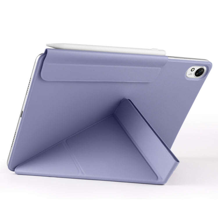 For Huawei MatePad Air 12 2024 Fixed Buckle Magnetic Deformation Leather Tablet Case(Lavender Pur...