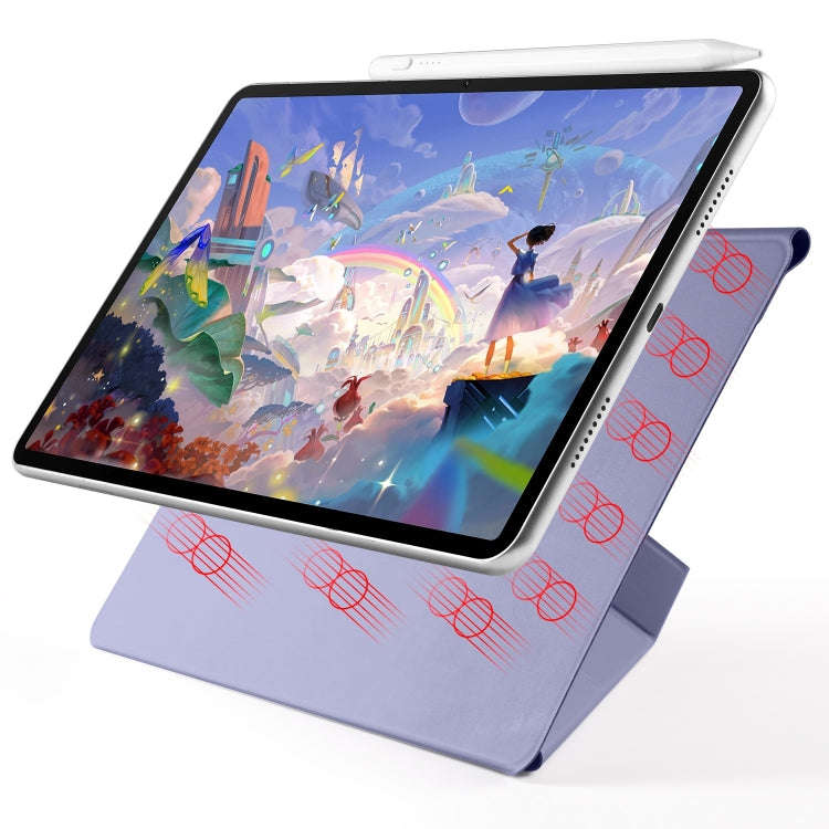 For Huawei MatePad Air 12 2024 Fixed Buckle Magnetic Deformation Leather Tablet Case(Lavender Pur...
