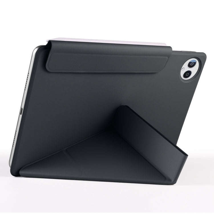 For Huawei MatePad Pro 12.2 2024 Fixed Buckle Magnetic Deformation Leather Tablet Case(Black)