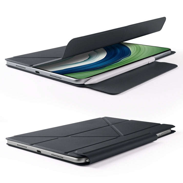 For Huawei MatePad Pro 12.2 2024 Fixed Buckle Magnetic Deformation Leather Tablet Case(Black)
