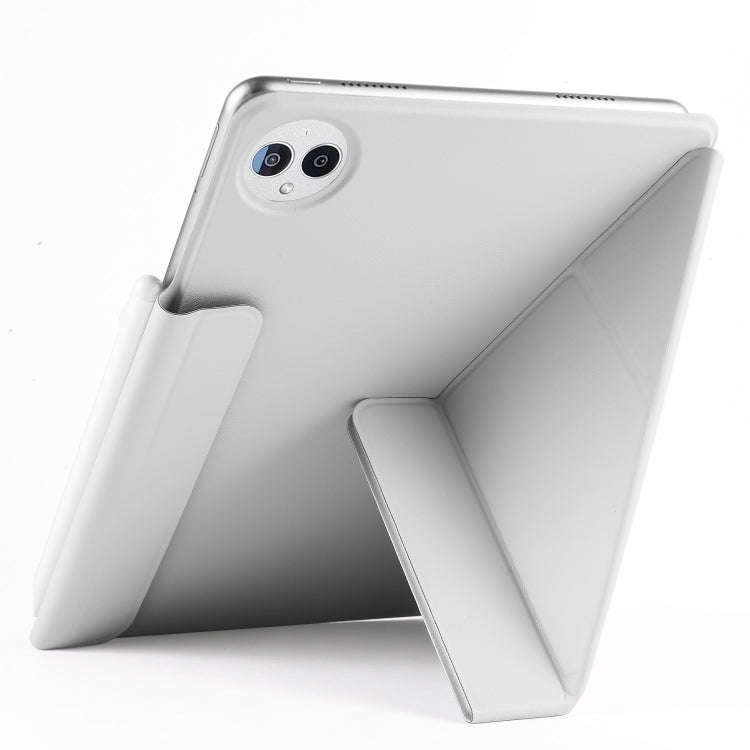 For Huawei MatePad Pro 12.2 2024 Fixed Buckle Magnetic Deformation Leather Tablet Case(Grey)