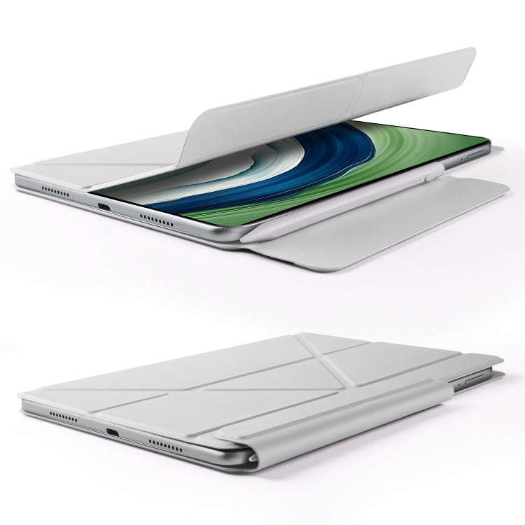 For Huawei MatePad Pro 12.2 2024 Fixed Buckle Magnetic Deformation Leather Tablet Case(Grey)