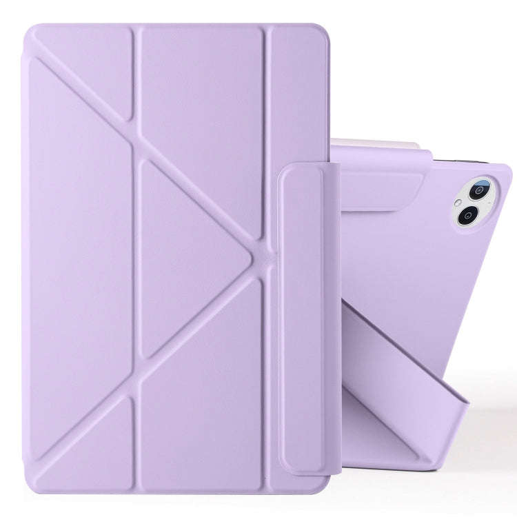 For Huawei MatePad Pro 12.2 2024 Fixed Buckle Magnetic Deformation Leather Tablet Case(Purple)