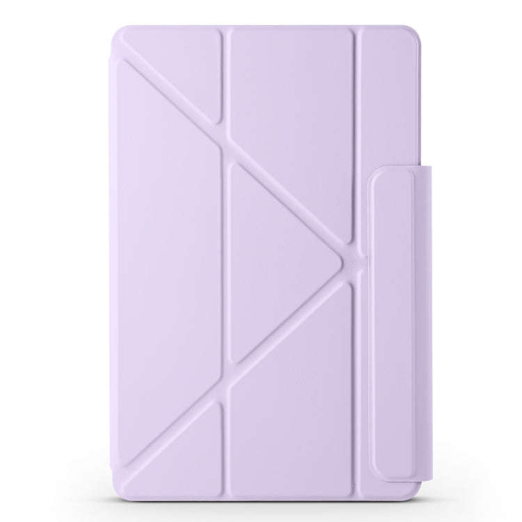 For Huawei MatePad Pro 12.2 2024 Fixed Buckle Magnetic Deformation Leather Tablet Case(Purple)