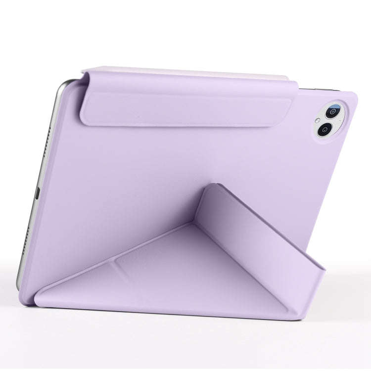For Huawei MatePad Pro 12.2 2024 Fixed Buckle Magnetic Deformation Leather Tablet Case(Purple)