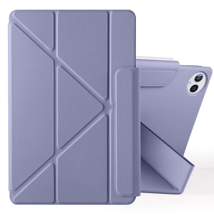 For Huawei MatePad Pro 12.2 2024 Fixed Buckle Magnetic Deformation Leather Tablet Case(Lavender P...