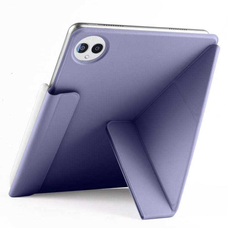 For Huawei MatePad Pro 12.2 2024 Fixed Buckle Magnetic Deformation Leather Tablet Case(Lavender P...