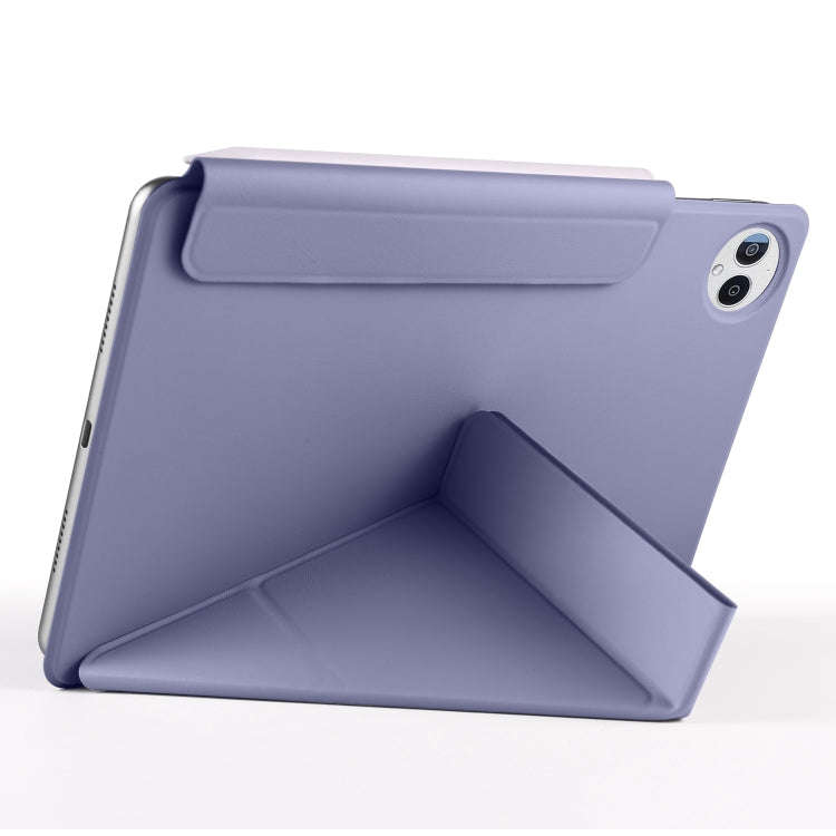 For Huawei MatePad Pro 12.2 2024 Fixed Buckle Magnetic Deformation Leather Tablet Case(Lavender P...