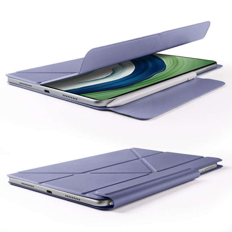 For Huawei MatePad Pro 12.2 2024 Fixed Buckle Magnetic Deformation Leather Tablet Case(Lavender P...