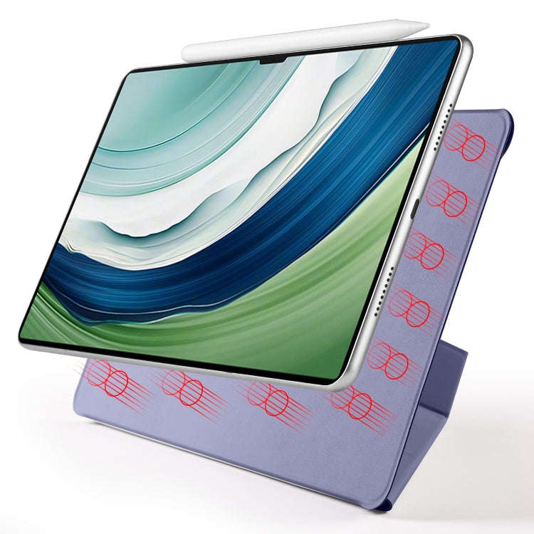 For Huawei MatePad Pro 12.2 2024 Fixed Buckle Magnetic Deformation Leather Tablet Case(Lavender P...