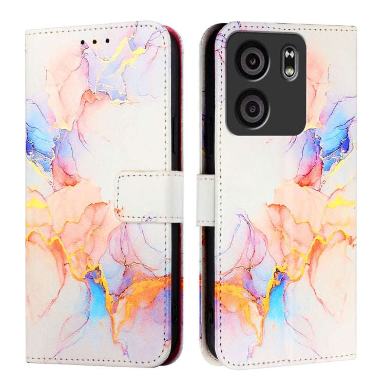 For BLU View 5 PT003 Marble Pattern Flip Leather Phone Case(Galaxy Marble White)