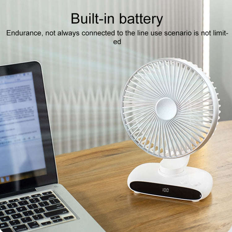 N702 Smart Digital Display Desktop Oscillating Fan(White)