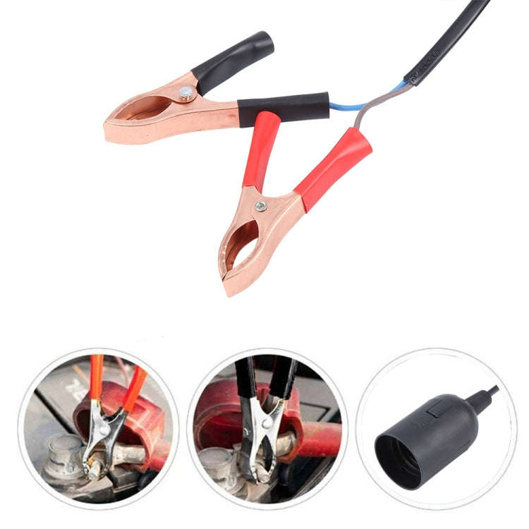 E14 Car Battery Charging Crocodile Clip to Headlight Connection Cable, Cable Length:1.3m