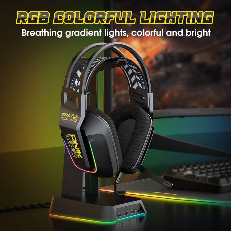 ONIKUMA X13 RGB Colorful Lighting Wired Gaming Headset with Microphone, Length:2.2m(Black)
