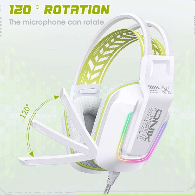 ONIKUMA X13 RGB Colorful Lighting Wired Gaming Headset with Microphone, Length:2.2m(White)