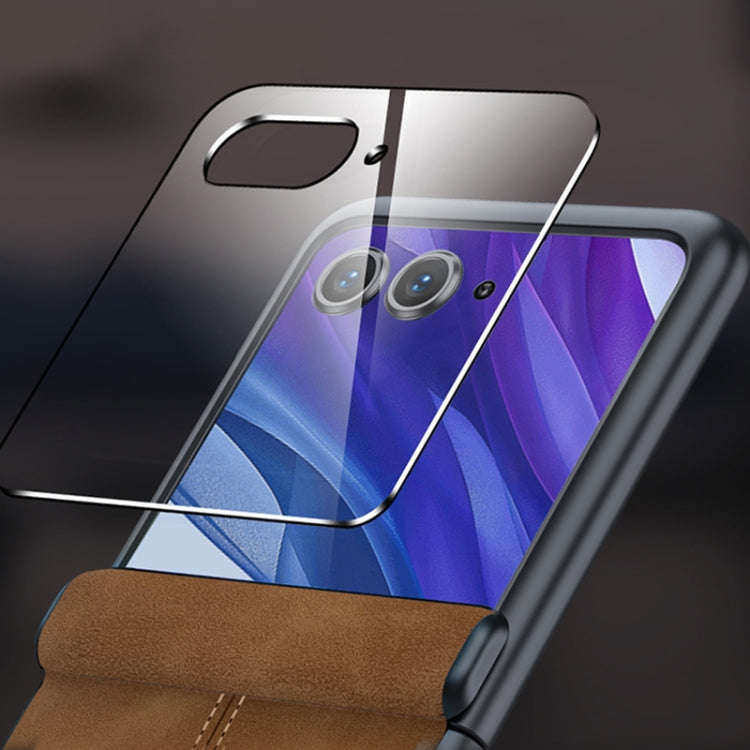 For Motorola Razr 50 Ultra Integrated Film Hinge Folding PU Phone Case(Black)