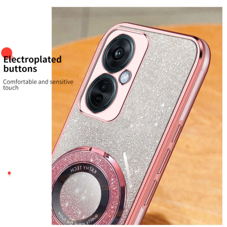 For OnePlus Nord CE3 / N30 Plated Gradient Glitter Round Holder TPU Phone Case(Purple)