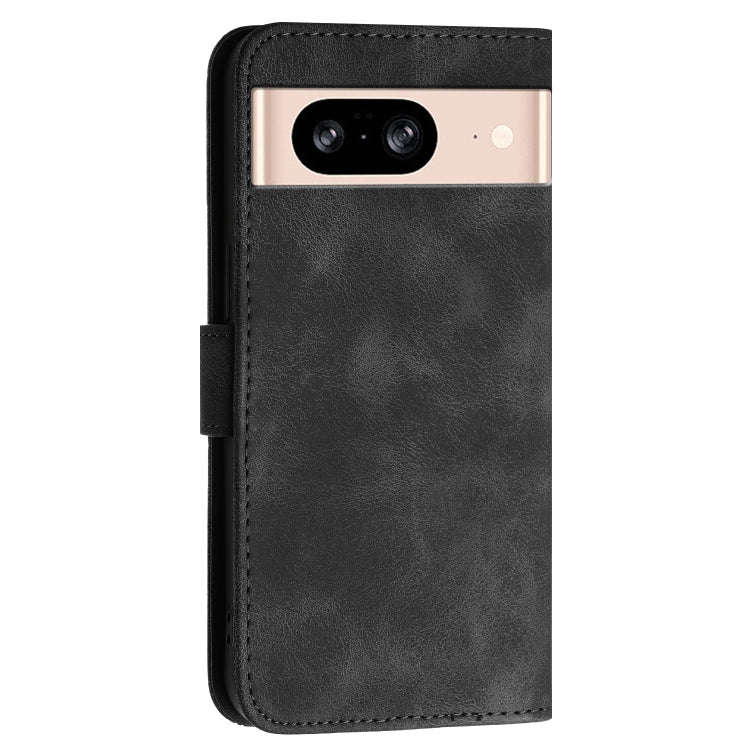For Google Pixel 8 Grid Butterfly Embossed Pattern Leather Phone Case with Lanyard(Black)