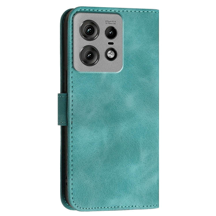 For Motorola Edge 50 Pro 5G Grid Butterfly Embossed Pattern Leather Phone Case with Lanyard(Light...