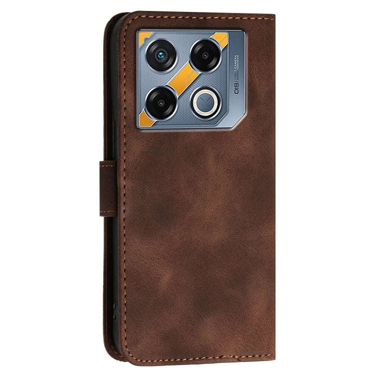 For Infinix GT 20 Pro 5G Grid Butterfly Embossed Pattern Leather Phone Case with Lanyard(Coffee)