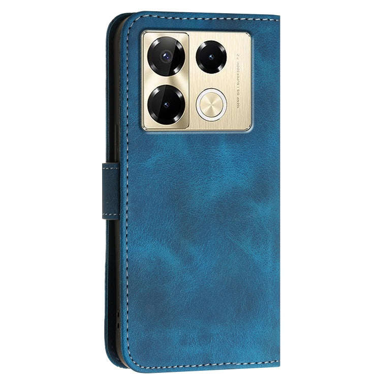 For Infinix Note 40 Pro 4G / 5G Grid Butterfly Embossed Pattern Leather Phone Case with Lanyard(D...